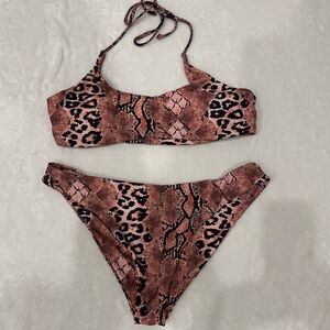 LADIES ANIMAL PRINT TWO PIECE BIKINI XL